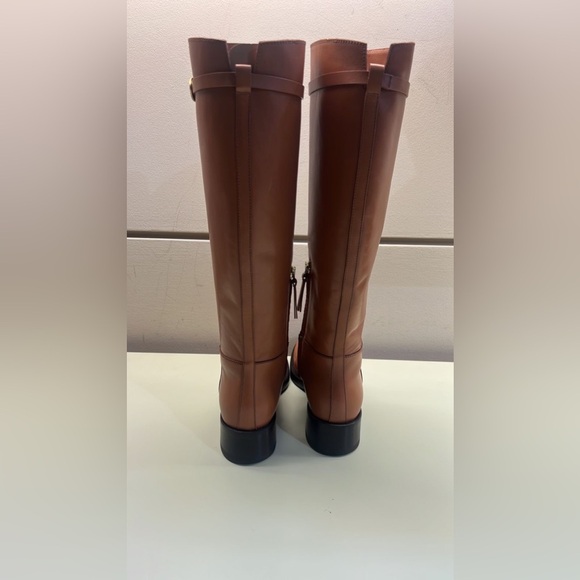 VITTORIO VIRGILI MADE IN ITALY Tan Leather Combat Moto Boots with Gold Accent - Picture 6 of 6